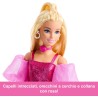 Mattel - Barbie JFP40 - Deluxe Style n. 5, bambola con abito rosa metallizzato e capelli biondi, top a corsetto scintillante e