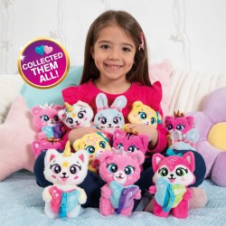 Clementoni BFF - Le Sweeties - Amiche Sempre Insieme Peluche Portachiavi, Gioco Collezionabile Bambini 5+ Anni, Zip con Ciondol