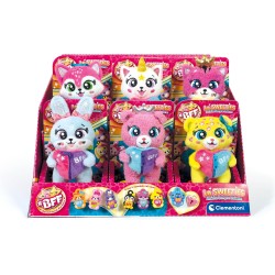 Clementoni BFF - Le Sweeties - Amiche Sempre Insieme Peluche Portachiavi, Gioco Collezionabile Bambini 5+ Anni, Zip con Ciondol