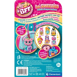 Clementoni BFF - Le Sweeties - Amiche Sempre Insieme Peluche Portachiavi, Gioco Collezionabile Bambini 5+ Anni, Zip con Ciondol