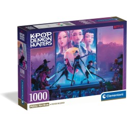Clementoni Puzzle 1000 Pezzi per Adulti e Ragazzi, Illustrazione con Tema K-pop Demon Hunters, Idea Regalo, Made in Italy, 70x5