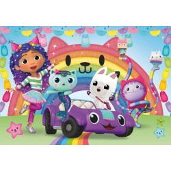 Clementoni - Puzzle per Bambini 2x60 Pezzi Supercolor, per Bambini 4+ Anni, Illustrazione con Personaggi dal Cartone Gabby Doll