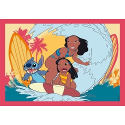 Clementoni - Puzzle 4 in 1 Supercolor, per Bambini 3+ Anni, Diverse Pezzature Illustrazioni Disney Stitch, Idea Regalo, Made in