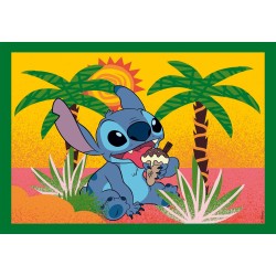 Clementoni - Puzzle 4 in 1 Supercolor, per Bambini 3+ Anni, Diverse Pezzature Illustrazioni Disney Stitch, Idea Regalo, Made in