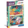 Clementoni - Puzzle per Bambini 2x60 Pezzi Supercolor, per Bambini 4+ Anni, Illustrazione Disney Stitch, Idea Regalo, Made in I