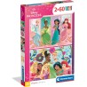 Clementoni - Puzzle per Bambini 2x60 Pezzi Supercolor, per Bambini 4+ Anni, Illustrazione Disney Princess, Idea Regalo, Made in