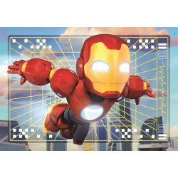 Clementoni - Puzzle per Bambini 2x20 Pezzi Supercolor, 3+ Anni, Illustrazione con Marvel Iron Man and his Awesome Friends, Idea