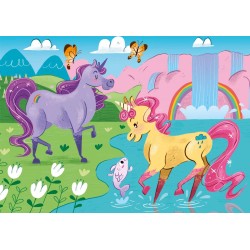 Clementoni - 24754 - Supercolor Puzzle - Unicorno Brilliant - 2x20 Pezzi