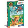Clementoni - 24810 - Supercolor Puzzle - Jurassic World - 2x20 Pezzi (Include 2 Puzzle Da 20 Pezzi) - Puzzle Bambini 3 Anni, Pu
