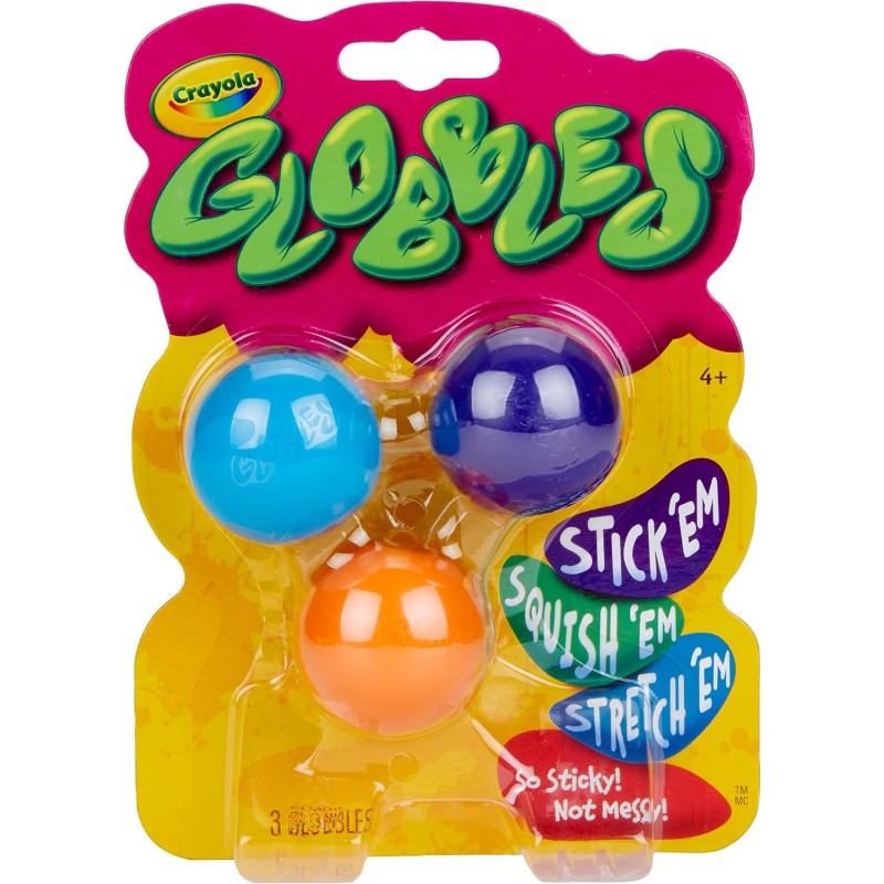CRAYOLA Globble 3/Pkg-Assorted Colors, Palline col Neon assortite