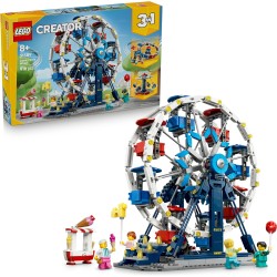 LEGO 31389 Creator 3 in 1 Iconica Ruota Panoramica - Parco Giochi Trasformabile in Attrazione a Forma di UFO o in Giostra - Dec