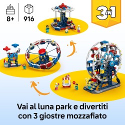 LEGO 31389 Creator 3 in 1 Iconica Ruota Panoramica - Parco Giochi Trasformabile in Attrazione a Forma di UFO o in Giostra - Dec