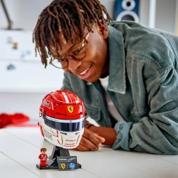LEGO 43014 Editions Scuderia Ferrari HP Charles Leclerc Helmet - F1 Merchandise - Display Model Kit w/Collectible Minifigure