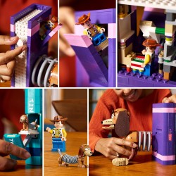 LEGO | 43301 Disney Pixar Fermalibri di Slinky Toy Story - Reggi Libri per Libreria - Decorazione con Minifigure di Woody e Fig