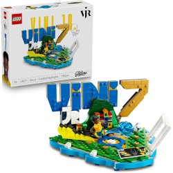 LEGO 43027 Editions Vini Jr. – Highlights Calcistici Giocattolo - Modello 3D da Esposizione con Minifigure da Collezione - Deco