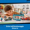 LEGO 60497 City Autolavaggio Drive-In Giocattolo - Include 2 Modellini di Auto, Funzione di Lavaggio e 4 Minifigure con Accesso