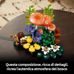LEGO 11505 Botanicals Funghi del Bosco - Set di Piante Artificiali per Adulti con un Fungo Velenoso e Fiori Finti - Decorazione