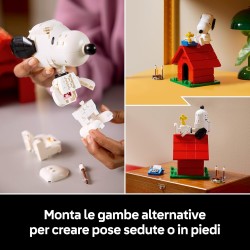 LEGO 21368 Ideas Peanuts: la Cuccia di Snoopy - Kit di Modellismo da Esposizione per Adulti con Personaggi di Snoopy e Woodstoc