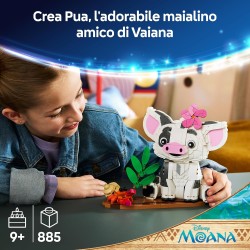 LEGO | 43292 Disney Vaiana Pua Action Figure - Maialino Giocattolo con Fiore, Granchio e Zattera da Supporto - Decorazione Came