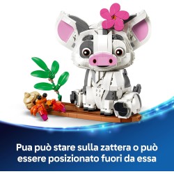 LEGO | 43292 Disney Vaiana Pua Action Figure - Maialino Giocattolo con Fiore, Granchio e Zattera da Supporto - Decorazione Came