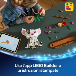 LEGO | 43292 Disney Vaiana Pua Action Figure - Maialino Giocattolo con Fiore, Granchio e Zattera da Supporto - Decorazione Came