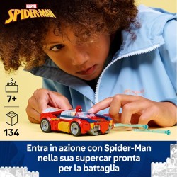 LEGO | 76336 Marvel Auto di Spider-Man vs. Venomized Wolverine - Giocattolo dei Supereroi con Modello di Macchina, 2 Minifigure