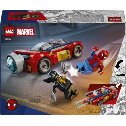 LEGO | 76336 Marvel Auto di Spider-Man vs. Venomized Wolverine - Giocattolo dei Supereroi con Modello di Macchina, 2 Minifigure