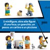 LEGO 60506 City Classic Tram Classico della Spiaggia - Treno Giocattolo con Binari, Scena di Strada, 5 Minifigure e 5 Figure di