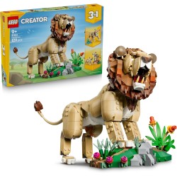 LEGO 31386 Creator 3in1 Animali Selvatici: Leone Maestoso Giocattolo - Trasformabile in una Leonessa o in 2 Cuccioli - Decorazi