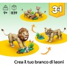 LEGO 31386 Creator 3in1 Animali Selvatici: Leone Maestoso Giocattolo - Trasformabile in una Leonessa o in 2 Cuccioli - Decorazi