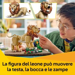 LEGO 31386 Creator 3in1 Animali Selvatici: Leone Maestoso Giocattolo - Trasformabile in una Leonessa o in 2 Cuccioli - Decorazi