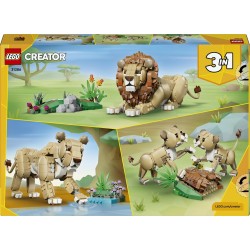 LEGO 31386 Creator 3in1 Animali Selvatici: Leone Maestoso Giocattolo - Trasformabile in una Leonessa o in 2 Cuccioli - Decorazi