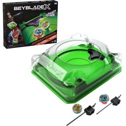 Hasbro Beyblade X, Set da Battaglia Sneak Attack con Arena Beystadium, 2 trottole con Rotazione a Destra di Takara Tomy, trotto