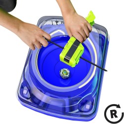 Hasbro Beyblade X, Lanciatore Clip & Rip con bey di Attacco di Takara Tomy con Rotazione a Destra, trottole da Battaglia Giocat