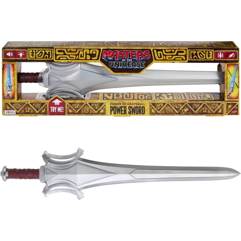 Masters of The Universe - JKJ18 Spada del Potere di Grayskull, Spada Giocattolo da 69 cm con luci, Suoni ed Effetti di Vibrazio