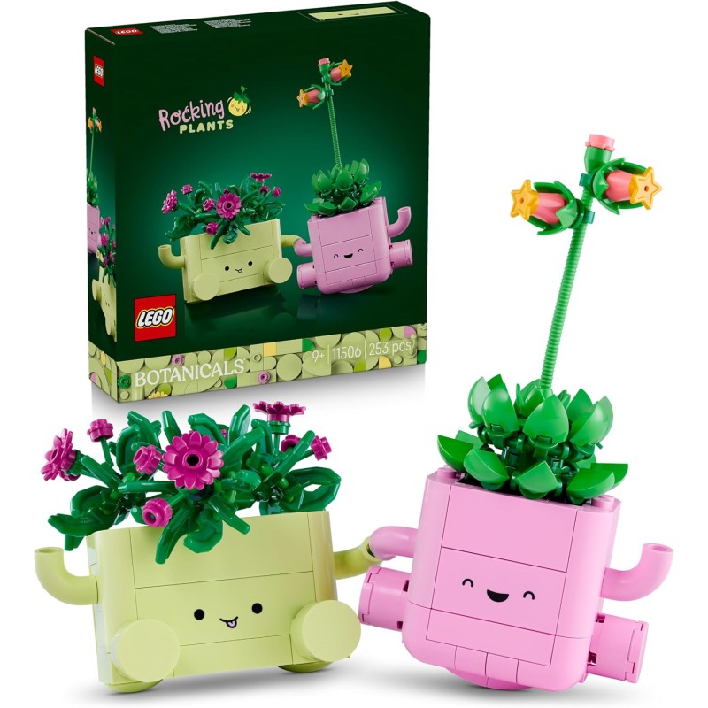 LEGO 11506 Botanicals Piante Dondolanti - Set di Fiori Artificiali con 2 Piante Finte e 2 Vasi Color Pastello - Decorazione da 