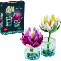 LEGO 11511 Botanicals Ninfee - Set di Piante Artificiali con Fiori Finti in 2 Vasi Trasparenti - Decorazione per Camera da Lett