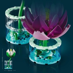LEGO 11511 Botanicals Ninfee - Set di Piante Artificiali con Fiori Finti in 2 Vasi Trasparenti - Decorazione per Camera da Lett