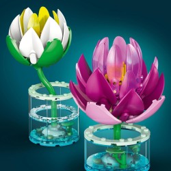 LEGO 11511 Botanicals Ninfee - Set di Piante Artificiali con Fiori Finti in 2 Vasi Trasparenti - Decorazione per Camera da Lett