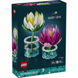 LEGO 11511 Botanicals Ninfee - Set di Piante Artificiali con Fiori Finti in 2 Vasi Trasparenti - Decorazione per Camera da Lett
