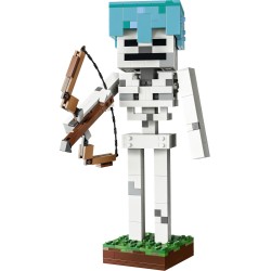 LEGO 21594 Minecraft Scheletro Giocattolo - Action Figure di Mob con Elmo di Diamante, Arco e Frecce e Base in Erba - Decorazio