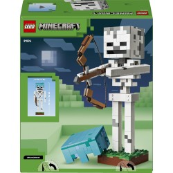 LEGO 21594 Minecraft Scheletro Giocattolo - Action Figure di Mob con Elmo di Diamante, Arco e Frecce e Base in Erba - Decorazio