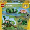 LEGO 31377 Creator 3in1 Turtle with a Water Lily Flower Toy - Animal Figure Transforms into a Chameleon or Frog - DIY Desk Deco