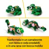 LEGO 31377 Creator 3in1 Turtle with a Water Lily Flower Toy - Animal Figure Transforms into a Chameleon or Frog - DIY Desk Deco