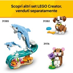 LEGO 31377 Creator 3in1 Turtle with a Water Lily Flower Toy - Animal Figure Transforms into a Chameleon or Frog - DIY Desk Deco