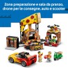 LEGO 60496 City Centro di Consegna Pizze con Veicoli - Include Macchina Giocattolo, Scooter, Drone, Cabinato Arcade e 4 Minifig
