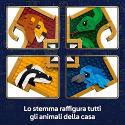 LEGO 76462 Harry Potter Stemma della Casa di Hogwarts - Giocattolo Wall Art 3D con Animali - Decorazione per Cameretta