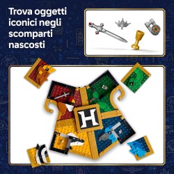 LEGO 76462 Harry Potter Stemma della Casa di Hogwarts - Giocattolo Wall Art 3D con Animali - Decorazione per Cameretta