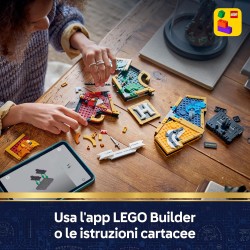 LEGO 76462 Harry Potter Stemma della Casa di Hogwarts - Giocattolo Wall Art 3D con Animali - Decorazione per Cameretta