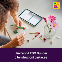 LEGO 11514 Botanicals Fiori di Cosmos - Bouquet di Fiori Finti con 3 Cosmos Artificiali e 2 Steli di Penniseto - Decorazione da